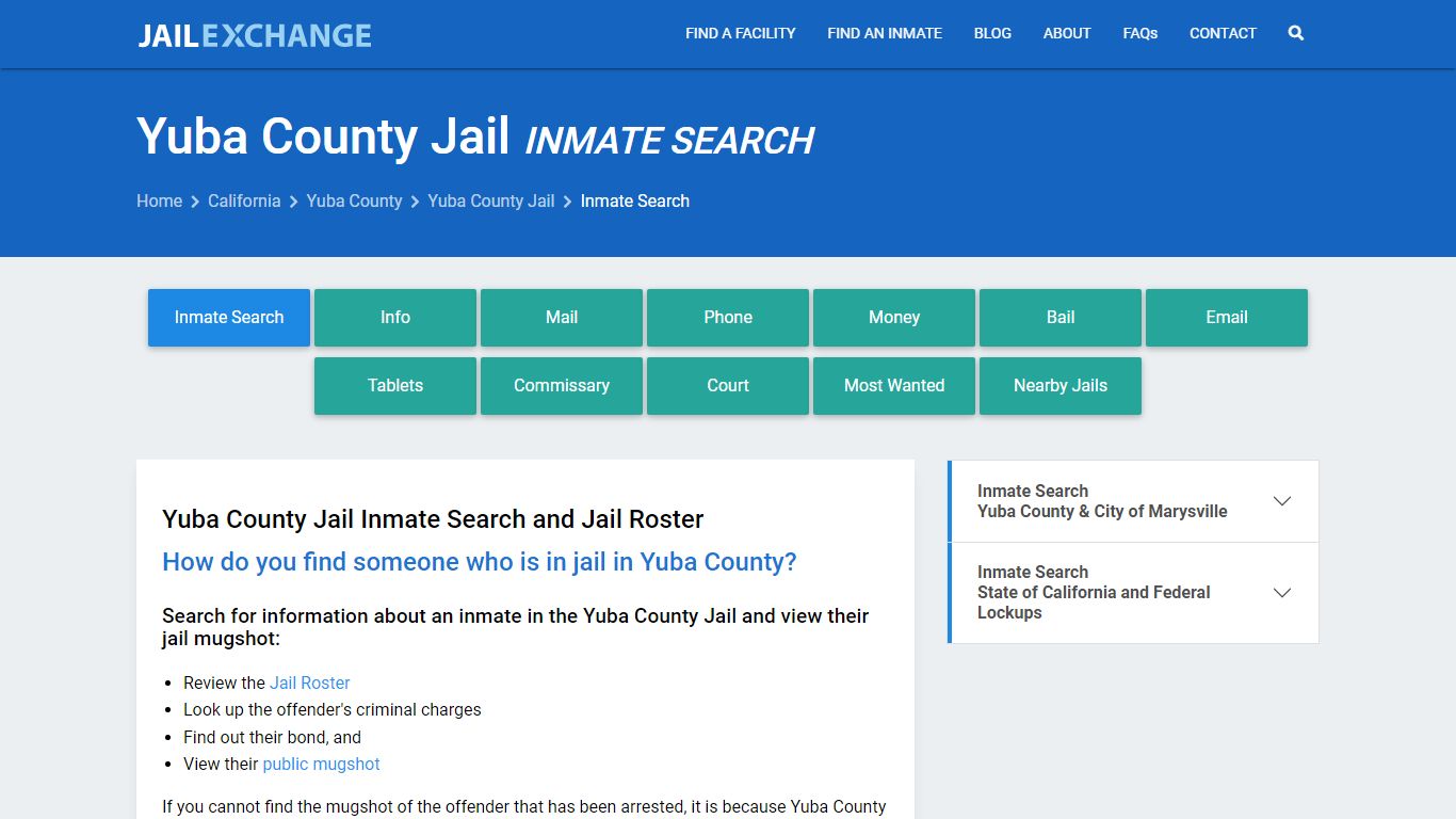 Inmate Search: Roster & Mugshots - Yuba County Jail, CA